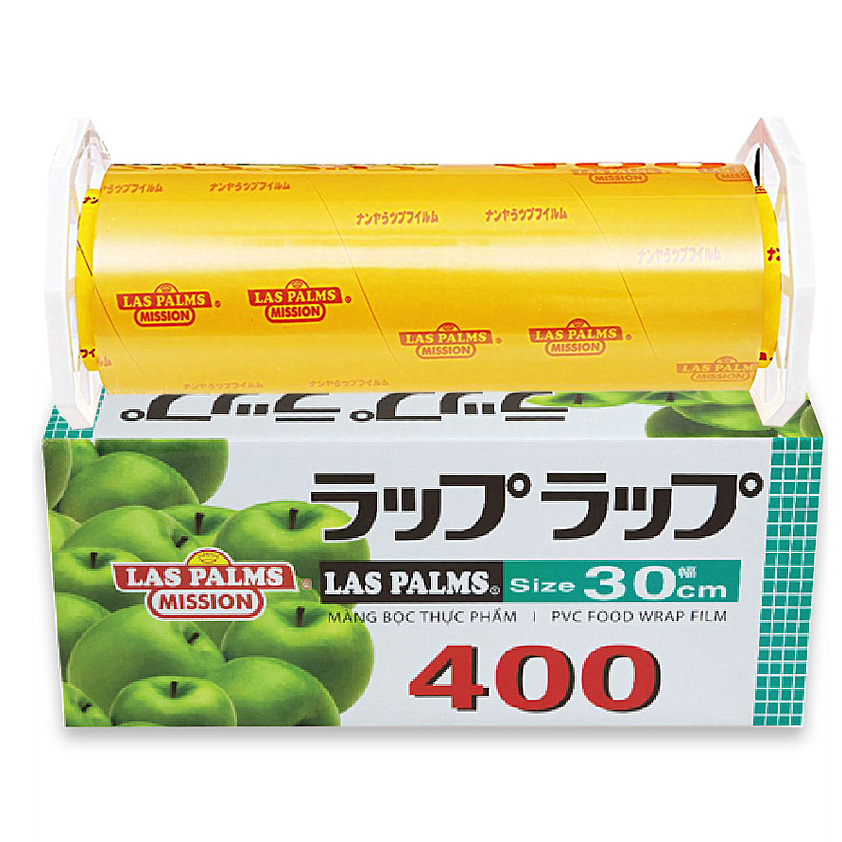 Màng bọc thực phẩm PVC cuộn lớn Las palms 30cmx400 co giãn tốt dùng được trong lò vi sóng và tủ lạnh