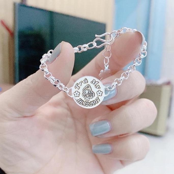 Lắc Tay khắc tên , Vòng khắc chữ ️Miễn Phí Khắc️ Bạc Ta- Bạc Npj