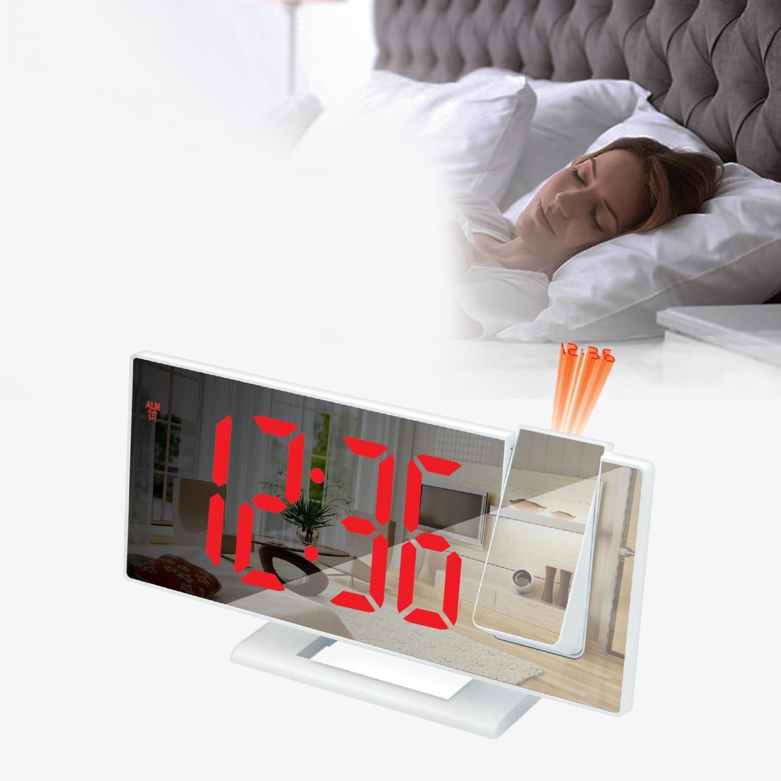 Mirror Surface Snooze /24H Desktop Clock Auto Dimmer LED Screen for Elderly Children
