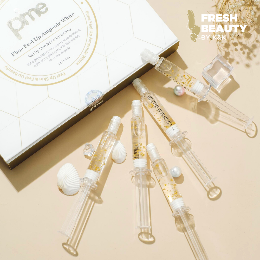 Set 5 tuýp tế bào gốc Pime Feel Up Ampoule White dưỡng trắng, hỗ trợ ức chế sắc tố nám sạm