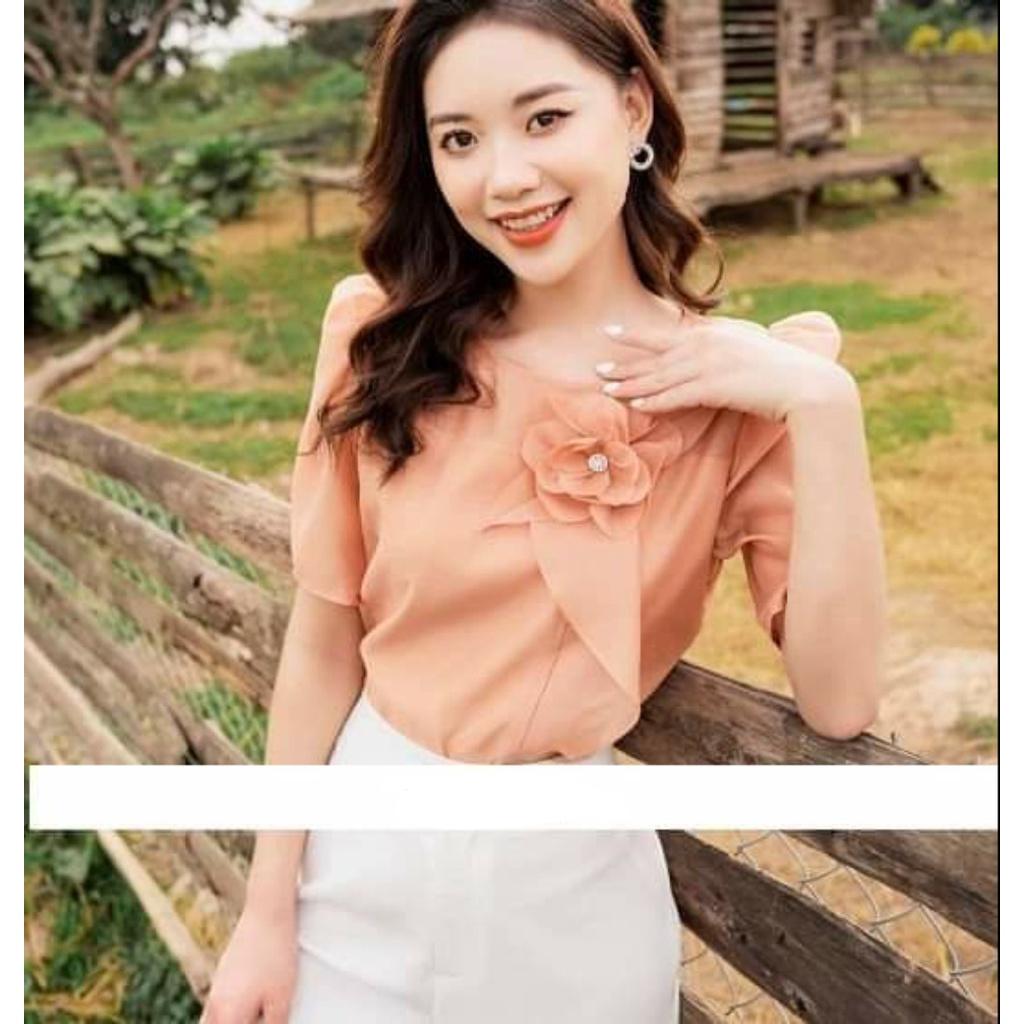 Áo sơ mi nữ công sở thời trang SURI cổ trònnơ ngựctrẻ trung hợp thời trang