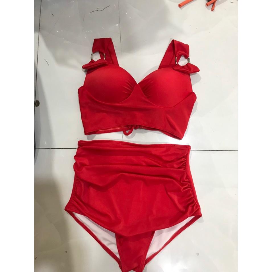 Bikini, Đồ Bơi Đi Biển Hai Mảnh Gọng Khoen Tròn Mới Cạp Cao HM-006