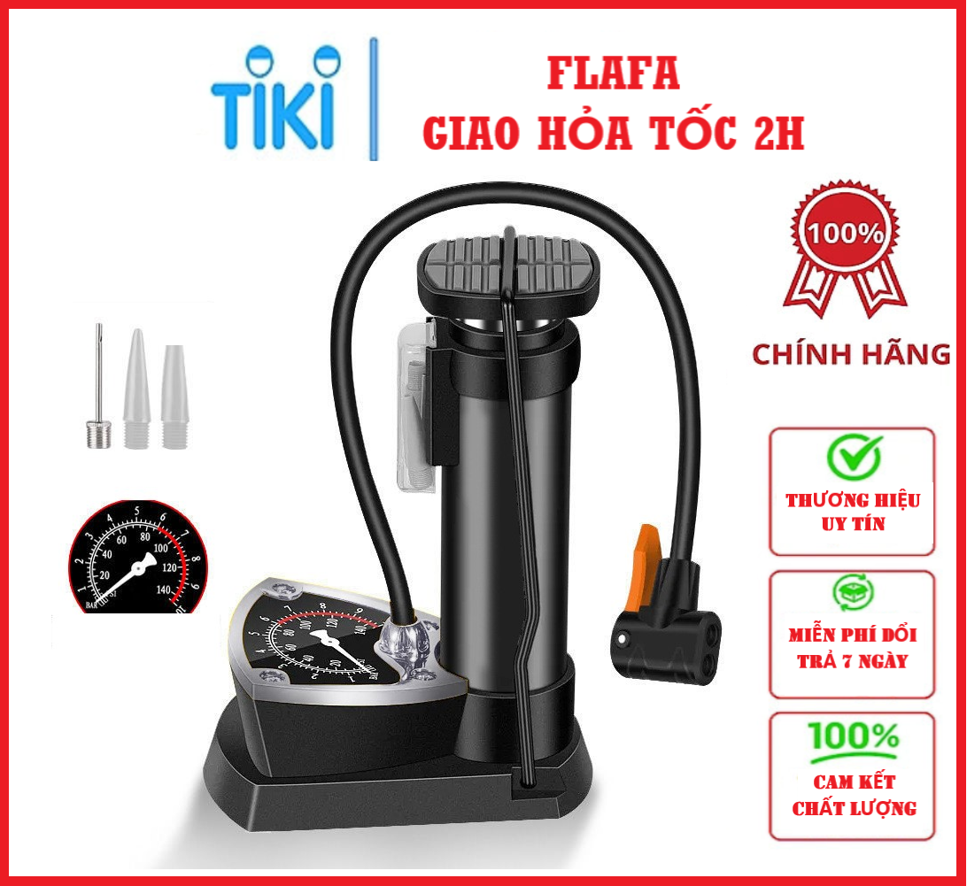 Bơm Mini Đạp Chân - Bơm Đa Năng - Bơm Xe Đạp, Xe Máy, Các Loại Bóng, Phao Kèm Kim Bơm Các Loại - Chính Hãng