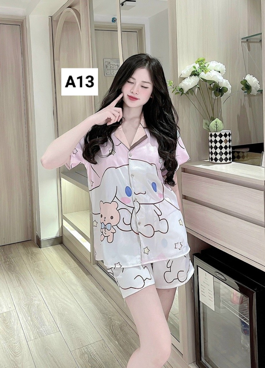Bộ đùi lụa xước cao cấp mềm mát(40-60kg) bộ mặc nhà nữ có túi A13