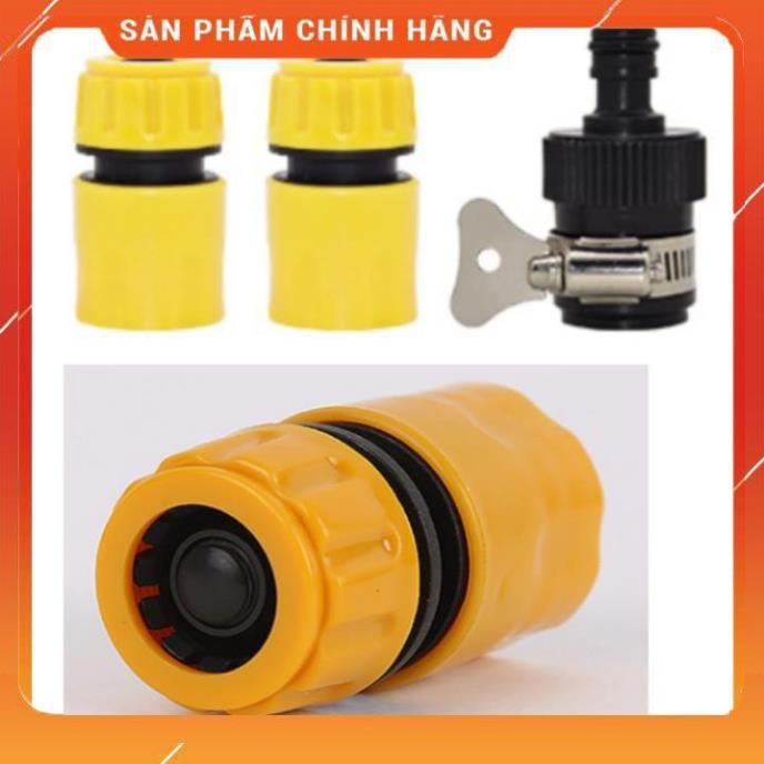 Vòi Xịt️Evoucher Bộ dây vòi xịt nước rửa xe, tưới cây , tăng áp 3 lần, loại 15m 206587 cút sập,nối đen+ đai