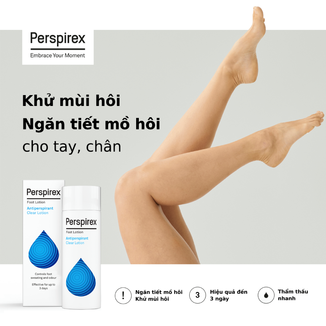 Dung dịch ngăn tiết mồ hôi và khử mùi hôi tay, chân Perspirex Hand and Foot Lotion