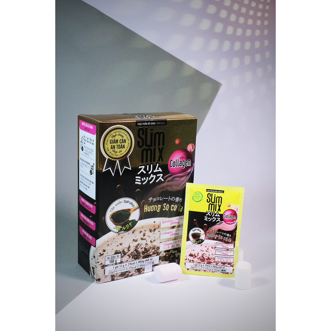 Bột Hỗ Trợ Giảm Cân SLIM MIX dành cho người muốn giảm béo, người đang dùng chế độ giảm béo, công nghệ Nhật Bản - Hộp 20 gói