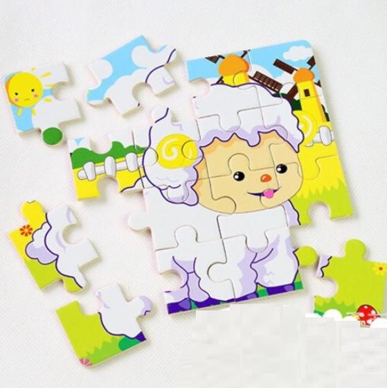 Set 2 Bộ Ghép Hình 16 Mảnh Bằng Gỗ Rèn Luyện Trí Thông Minh Cho Bé