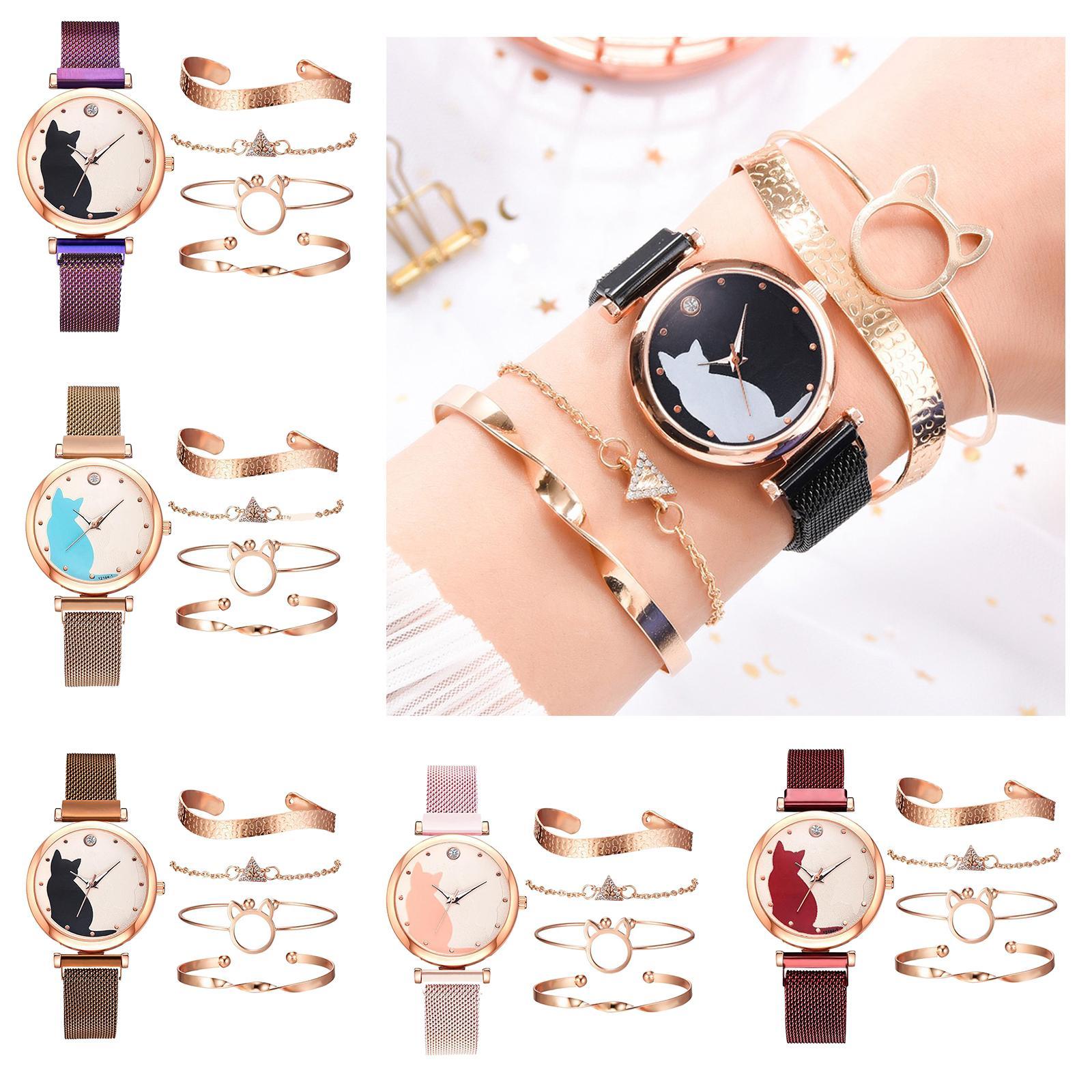 5x Women's Watches Chain Bracelet Bangle Female Wrist