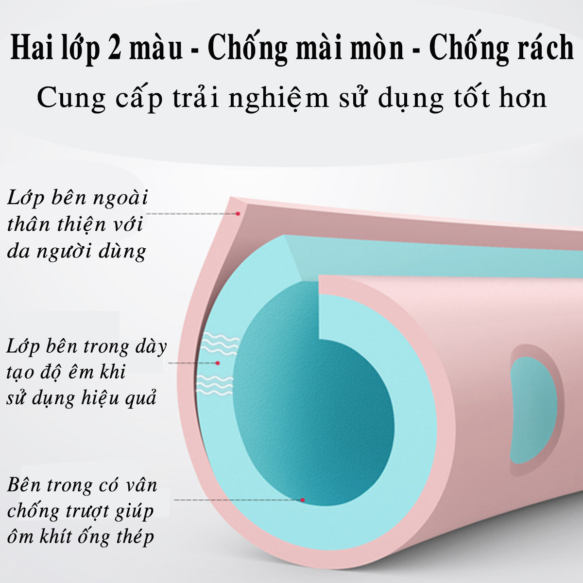 Vòng Lắc Eo Ống Thép Bọc Mút Xốp Lắp Ghép Cao Cấp Chính Hãng dododios - Màu Tím