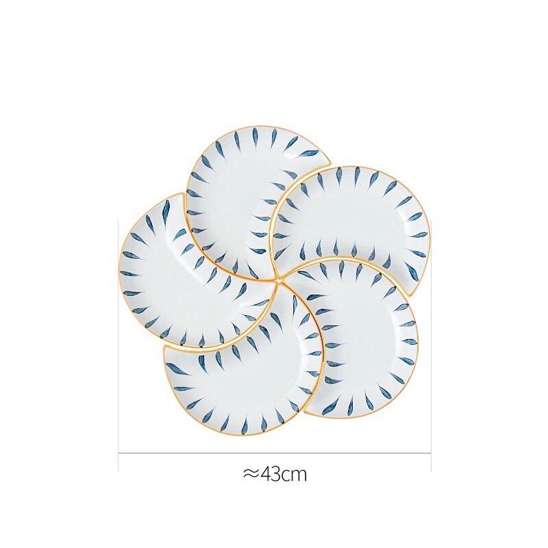 Set Đĩa Hoa Mặt Trời 5 Đĩa Hàng Sứ Cao Cấp