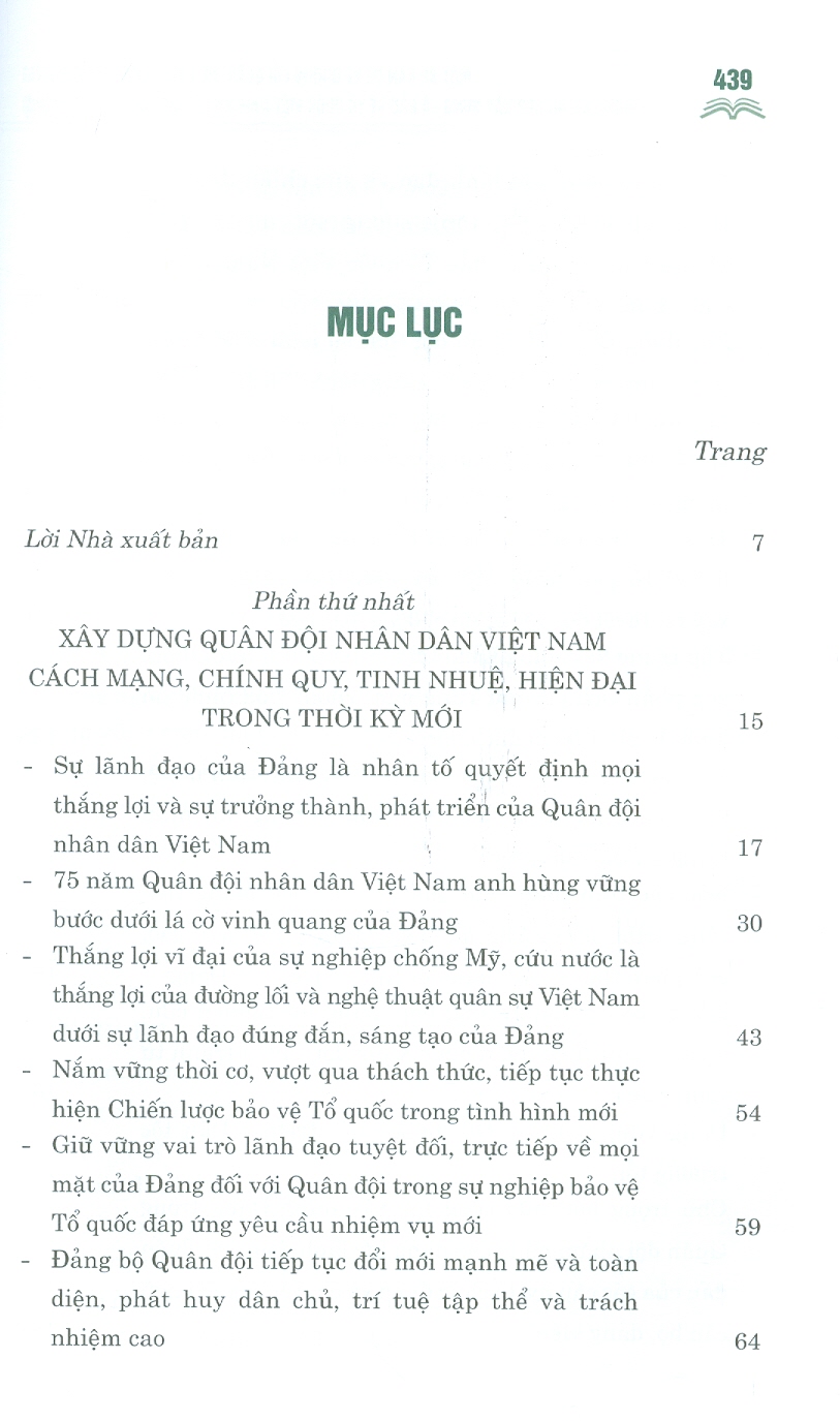 MỘT SỐ VẤN ĐỀ VỀ ĐƯỜNG LỐI QUÂN SỰ, CHIẾN LƯỢC QUỐC PHÒNG TRONG SỰ NGHIỆP XÂY DỰNG VÀ BẢO VỆ TỔ QUỐC VIỆT NAM XÃ HỘI CHỦ NGHĨA THỜI KỲ MỚI – Nguyễn Phú Trọng - NXB Chính Trị Quốc Gia Sự Thật.