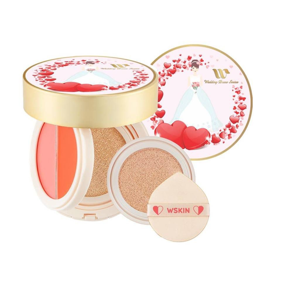 Phấn Nước Đa Nhiệm Kèm Son Má WSKIN Lip &amp; Cheek Dual Cushion