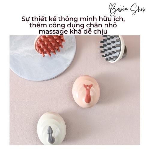 Lược massage da đầu, lược gội đầu silicon siêu hiệu quả, thư giãn và giảm rụng tóc 7x7cm