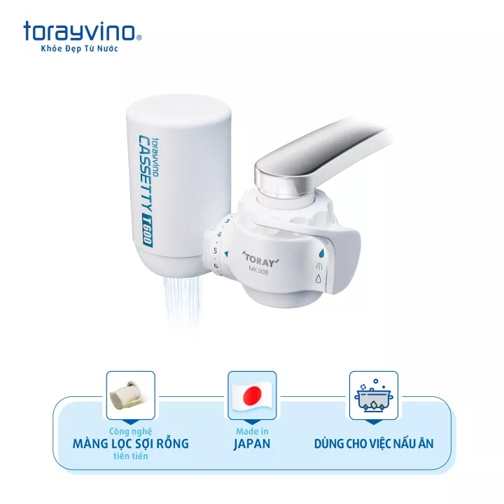 Combo Thiết Bị Lọc Nước Tại Vòi Toray Torayvino MK308T + bộ lọc thay thế Torayvino MKC.TJ