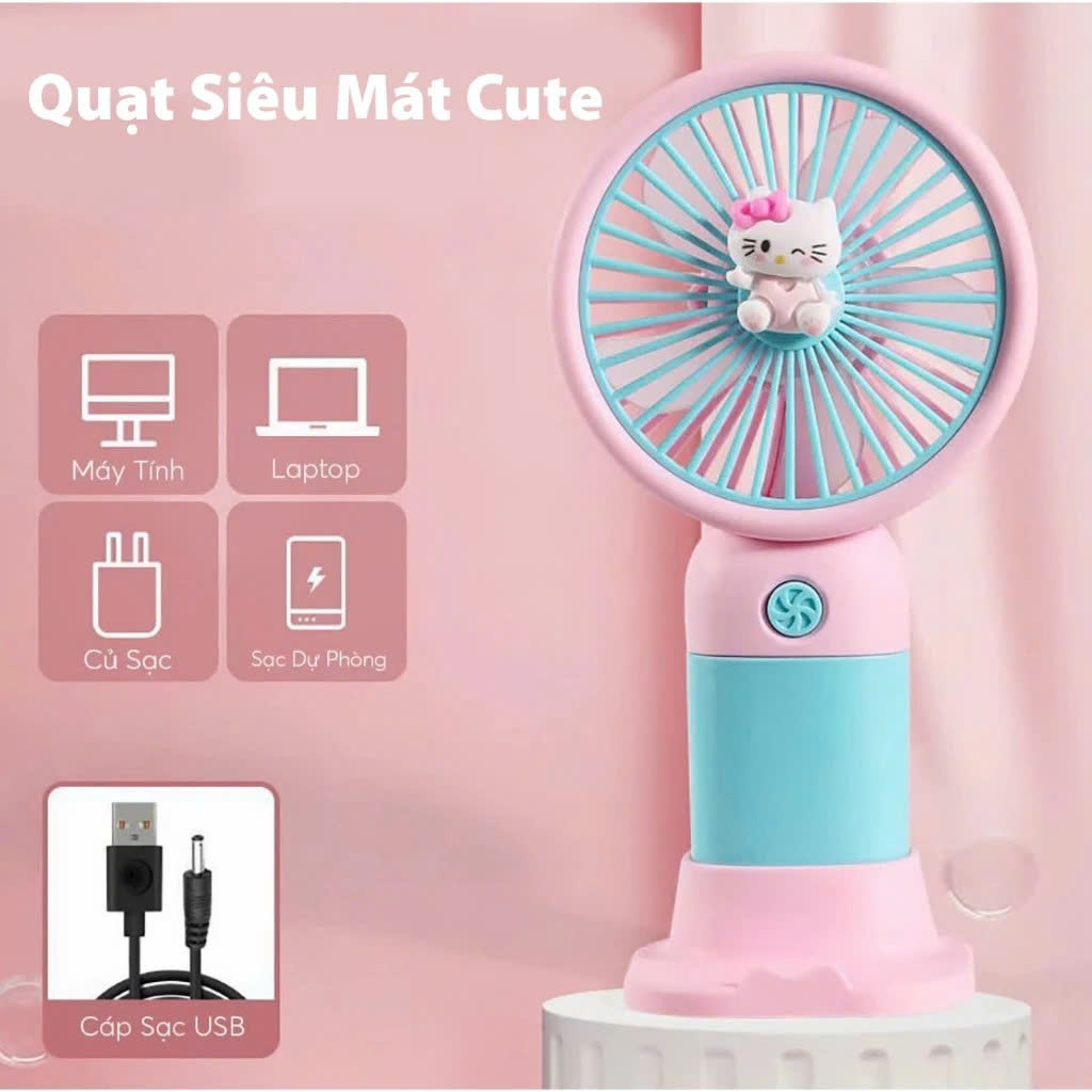 Mùa Hè Quạt Nhỏ Cầm Tay Di Động Quạt Mini Sạc Tích Điện Với Quạt Làm Mát Gió - Giao Màu Ngẫu Nhiên