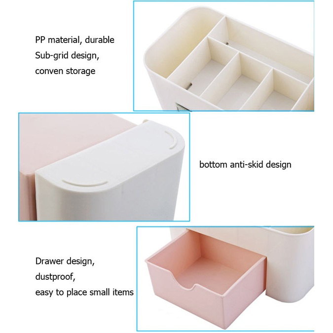 Kệ Nhựa Mỹ Phẩm Có Ngăn Kéo Tiện Dụng, Khay Đựng Đồ Nhiều Ngăn, Khay Đựng Dụng Cụ Học Tập - PucaMart