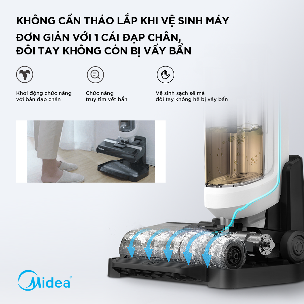 Máy hút bụi lau sàn thông minh Midea MDW- X8 - Hàng chính hãng