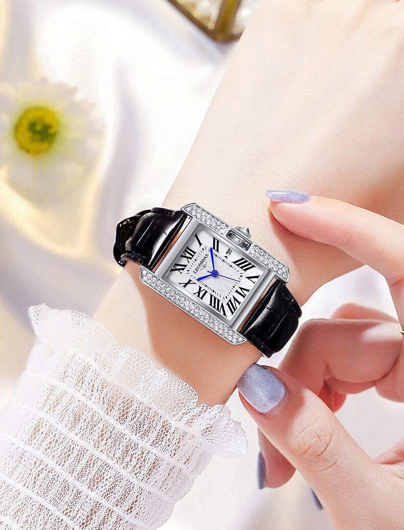 Đồng hồ nữ chính hãng LEONIDAS LD8019-1 Kính sapphire ,chống xước ,Chống nước 30m ,Bảo hành 24 tháng,Máy điện tử(Pin),dây da cao cấp, thiết kế đơn giản dễ đeo