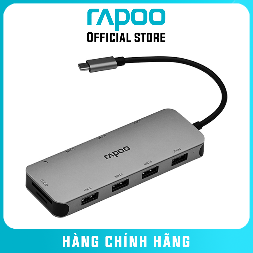 Bộ Chuyển Đổi Đa Năng Rapoo XD200C 10 Trong 1 - Hàng Chính Hãng