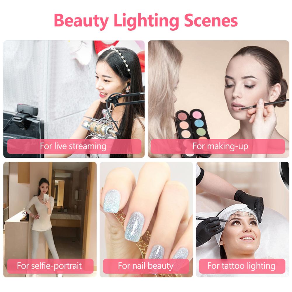 Đèn vòng LED có thể điều chỉnh độ sáng, Gậy selfie để bàn, giá đỡ điện thoại di động ba chân đa chức năng