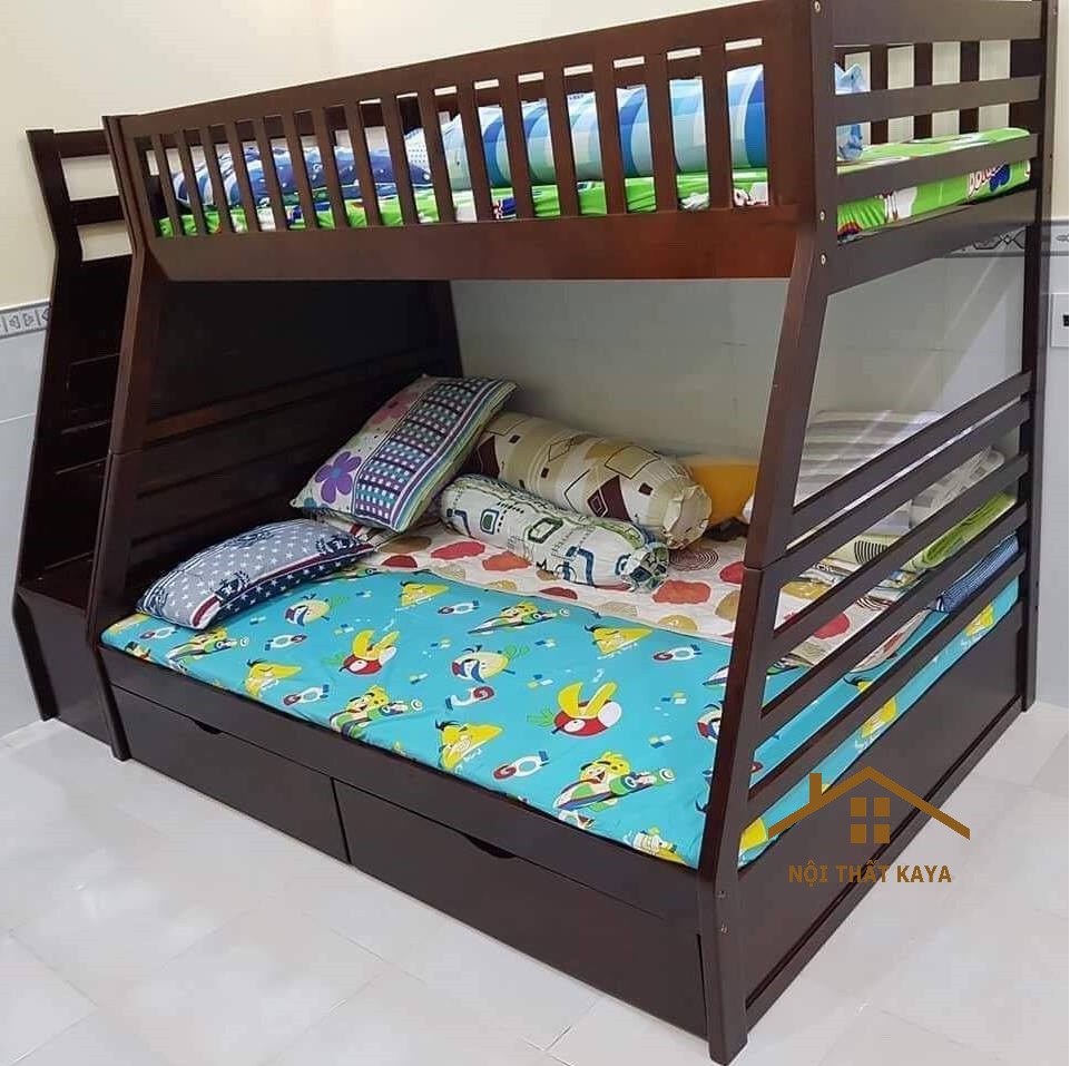 Giường 2 Tầng Xuất Khẩu GT292 (1m-1m4) – Nâu