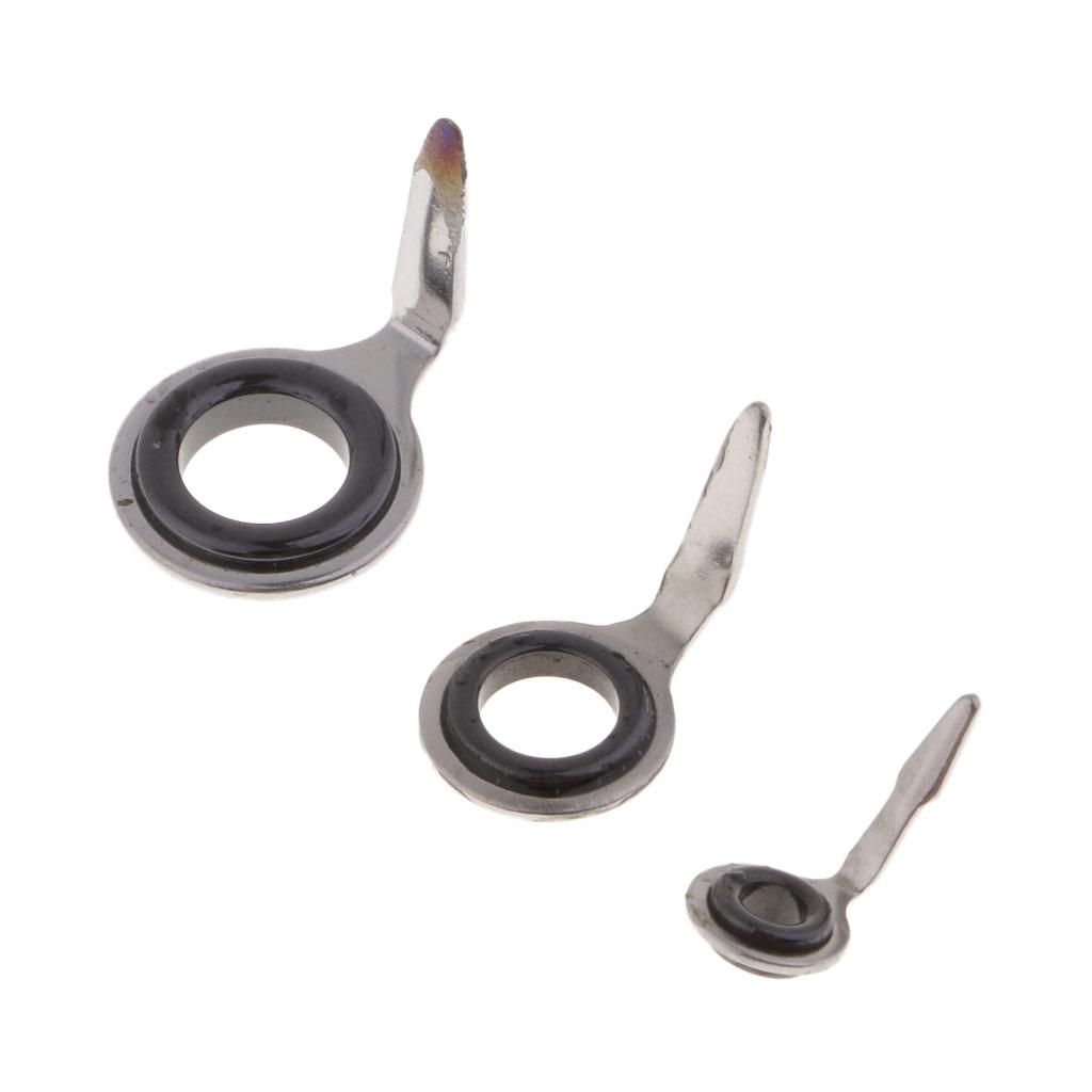 10pcs Stainless Steel 304 Fishing Rod Guides Ceramic Ring Eye Ring Line Ring