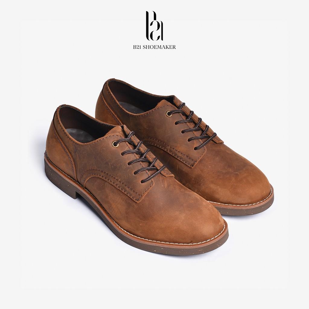 Giày Tây Nam Da Bò Thuộc Nguyên Tấm Đế Độn Tăng Chiều Cao Derby XR phong cách Classic Vintage Cổ Điển - B21 Shoemaker