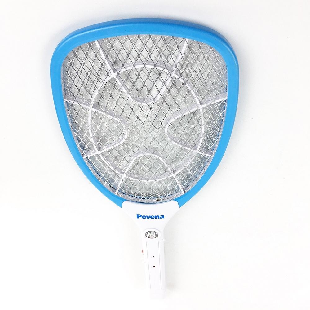 Vợt muỗi POVENA thiết kế tiện dụng màu xanh trắng dễ sử dụng PVN-MQ22 - Hàng chính hãng