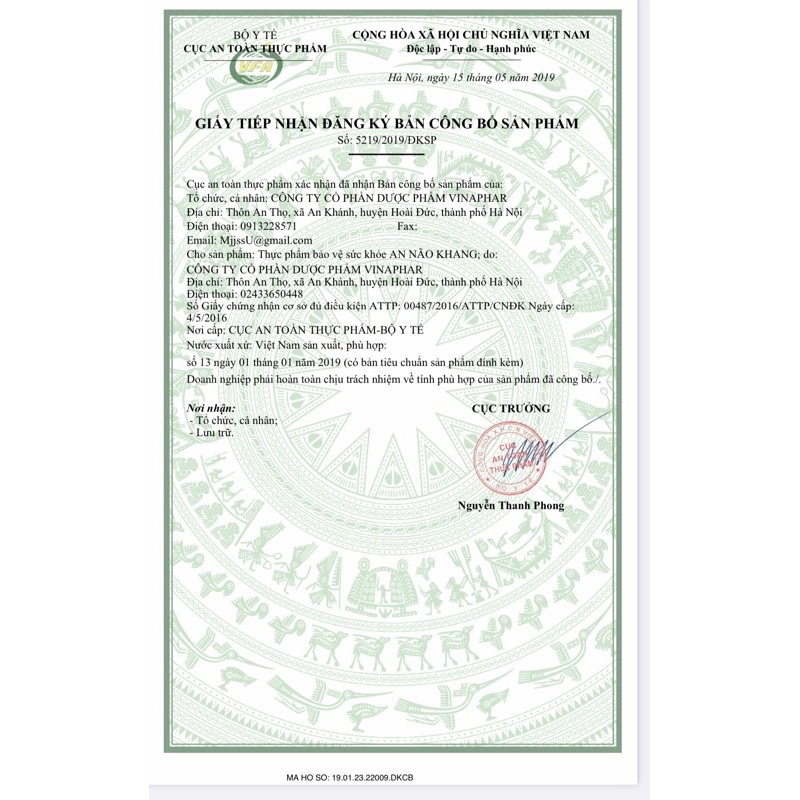 AN NÃO KHANG Vinaphar -Hộp 30 Viên - Tăng Cường Lưu Thông Máu Lên Não, Giảm Nguy Cơ Tai Biến Mạch Máu Não Do Tắc Mạch