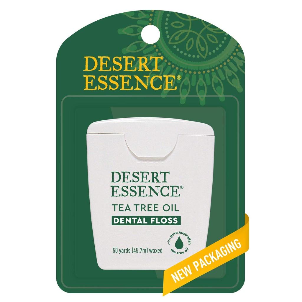 CUỘN 45m CHỈ NHA KHOA PHỦ TINH DẦU TRÀM TRÀ ÚC - SÁP ONG TỰ NHIÊN BẢO VỆ NƯỚU Desert Essence Tea Tree Oil Dental Floss