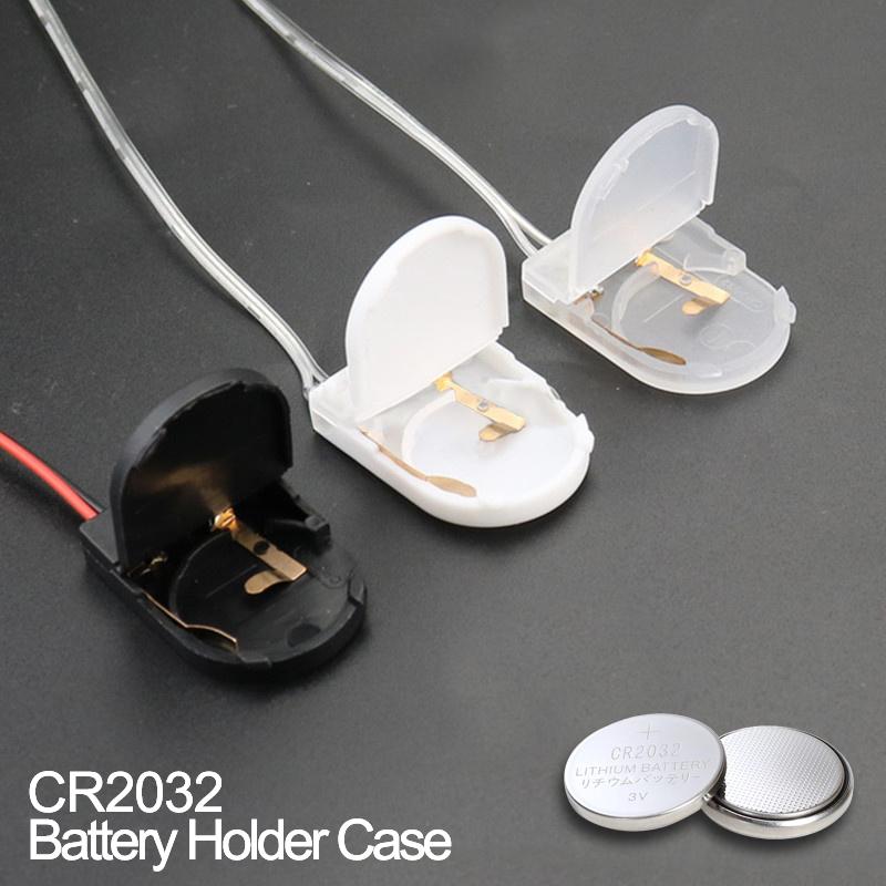 2/5 CHIẾC CR2032 Nút Đồng Xu Ổ Cắm Pin Hộp Đựng Hộp Lưu Trữ Pin Tự Làm Chất Lượng Cao Với Công Tắc BẬT-TẮT Hộp Pin 3V Màu sắc: 5 CHIẾC Màu Trắng
