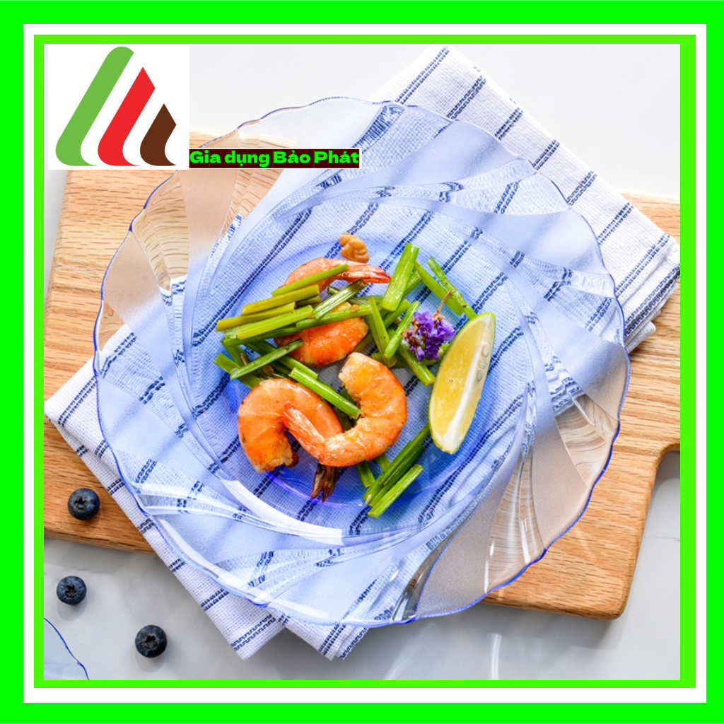 Bộ 2 dĩa thủy tinh chịu lực Duralex Beau Rigave cao cấp Pháp màu xanh marine 21.5cm