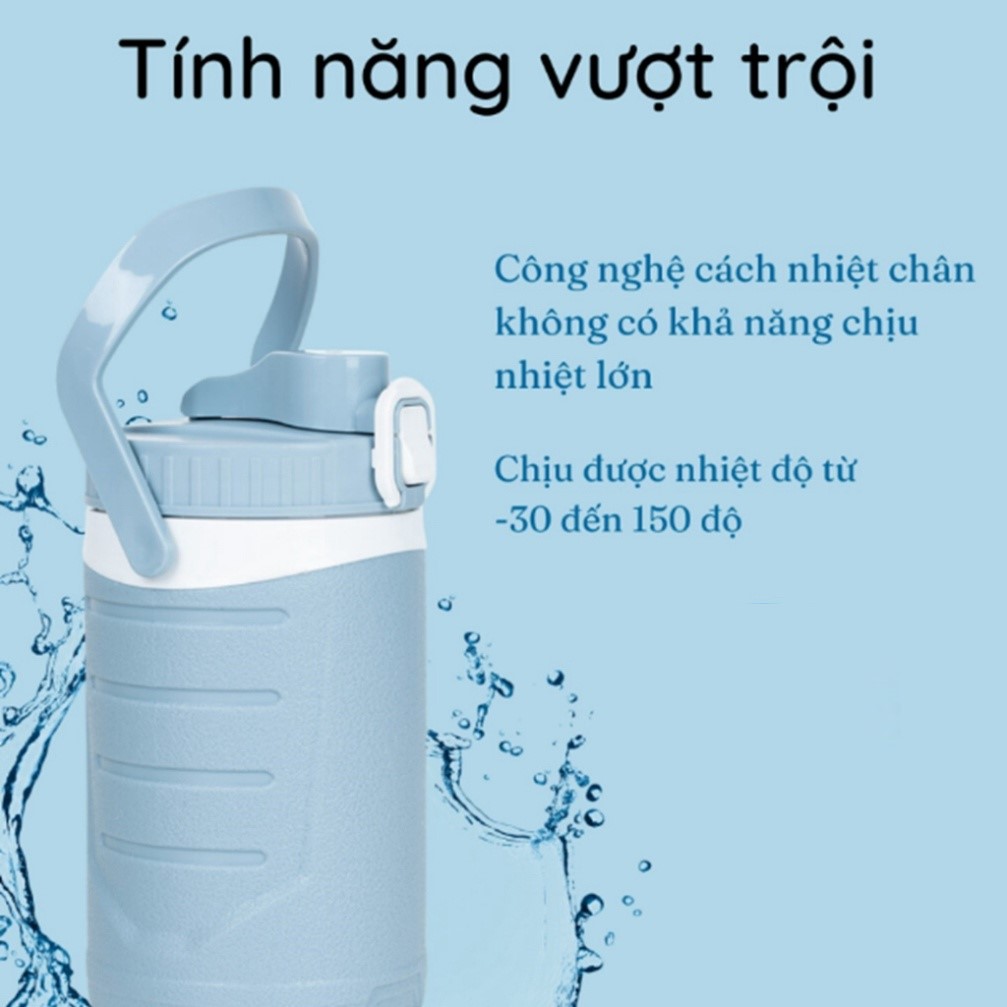 Bình Đựng Nước , Bình Giữ Nhiệt 1 Lít Việt Nhật Nắp Bật Và Quai Xách , Sản Xuất Theo Tiêu Chuẩn Châu Âu An Toàn Tuyệt Đối Cho Người Dùng - Hàng Việt Nam