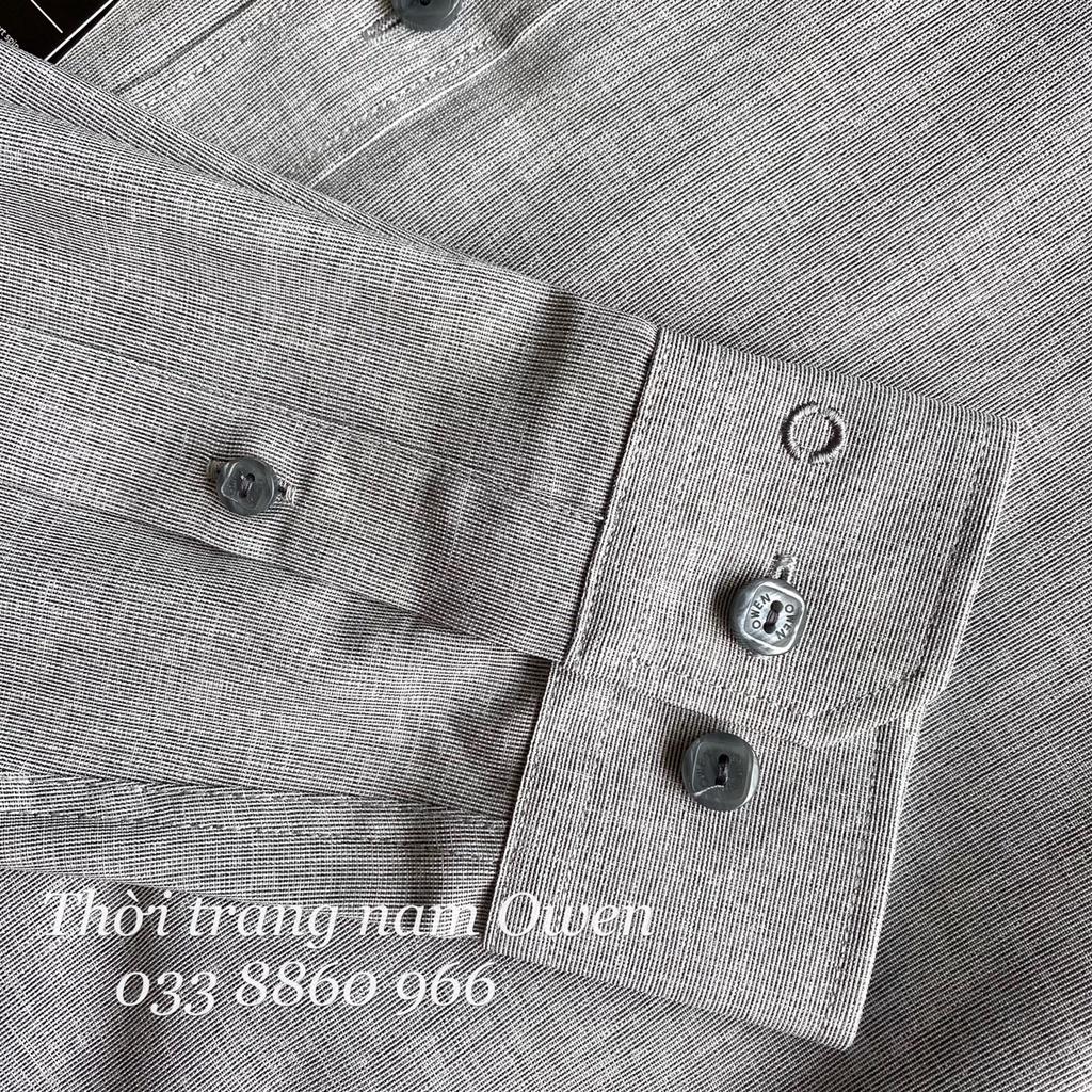 OWEN - Áo sơ mi dài tay OWEN SLIMFIT cổ tàu chất cafe 22731