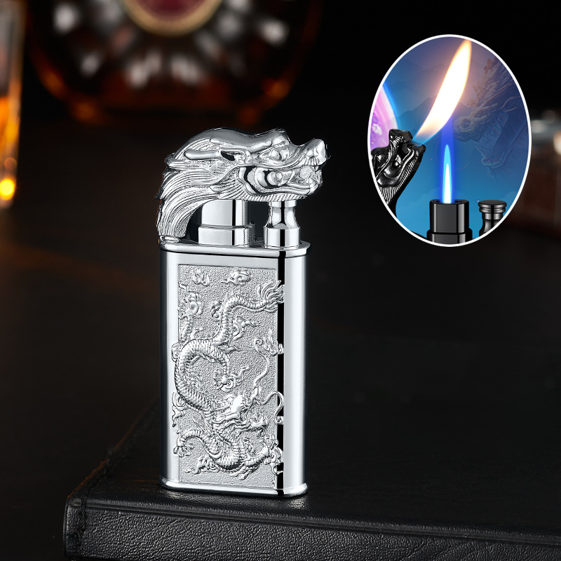 Bật Lửa 2 Chế Độ Lửa Hình Rồng (Lửa Ngọn Và Lửa Khè) – Xài Gas
