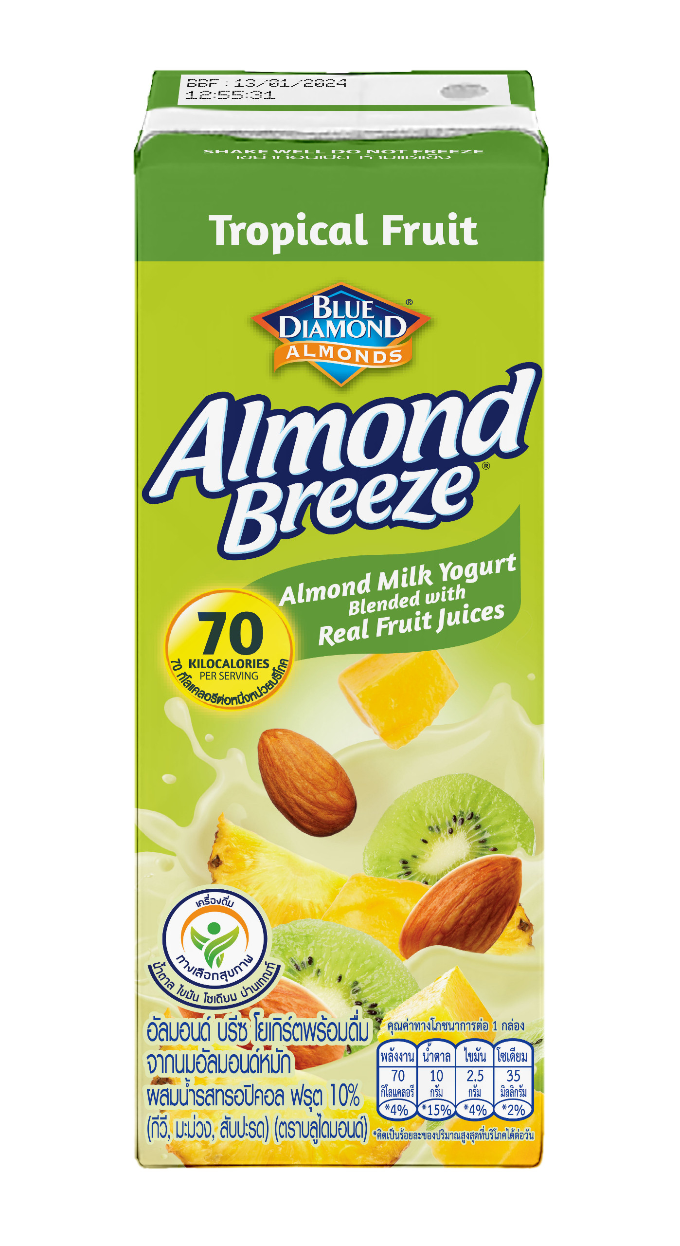 SỮA CHUA UỐNG ALMOND BREEZE TROPICAL FRUIT (170ml x4 hộp)