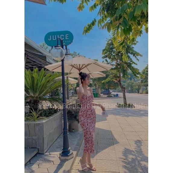 ĐẦM BODY HOA CỘT DÂY SAU ÔM BODY KÈM ẢNH KHÁCH MẶC