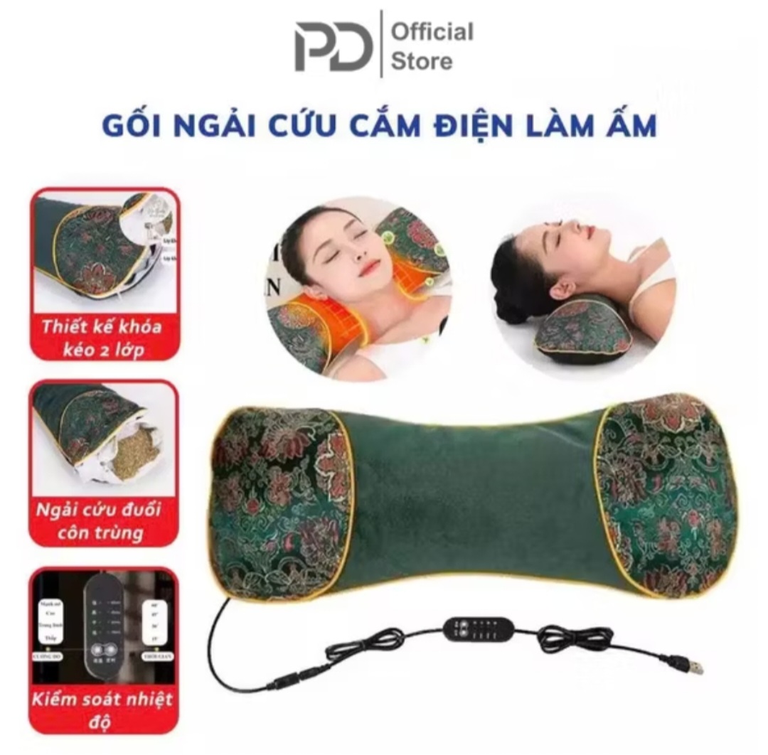 GỐI NGÃI CỨU XÔNG ĐIỆN GIÚP CẢI THIỆN SỨC KHỎE GIẤC NGỦ NGON HÀNG CHUẨN CHẤT LƯỢNG CHO MỌI GIA ĐÌNH