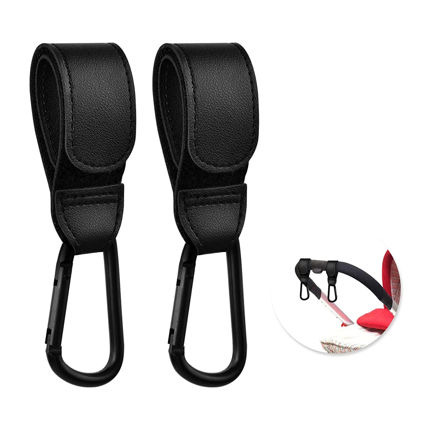 2 mảnh xe đẩy clip móc, móc xe đẩy bằng da cho xe đẩy túi pram cho túi tã cho túi mua sắm túi tã và túi xách