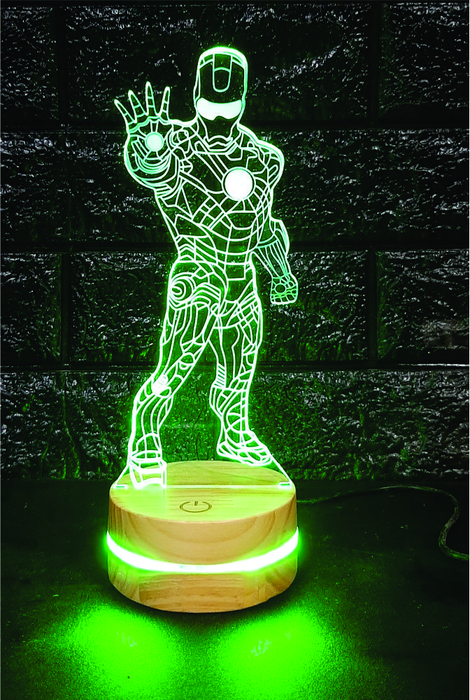 Iron man 4, người sắt, Đèn 3D led, Đèn ngủ thay đổi 16 màu