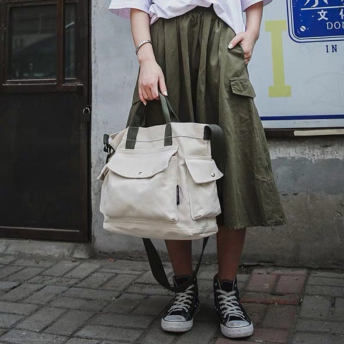Túi Vải Canvas Nam Nữ Đeo Chéo Trơn Thời Trang Hàn Quốc GOAT MENSWEAR
