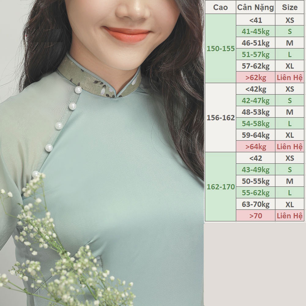 Áo Dài Nữ Cách Tân Tay Ngắn Hoa Nhí