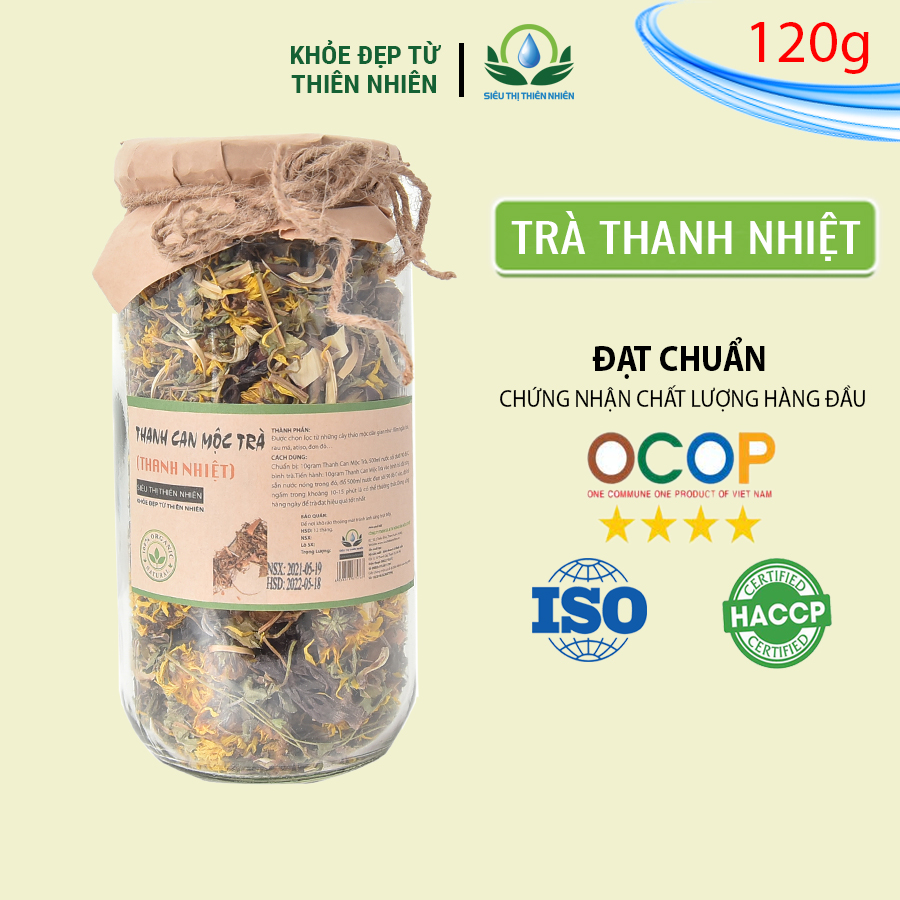 Trà Thanh Nhiệt Giải Độc Cao Cấp Lọ Thủy Tinh - Thanh Can Mộc Trà