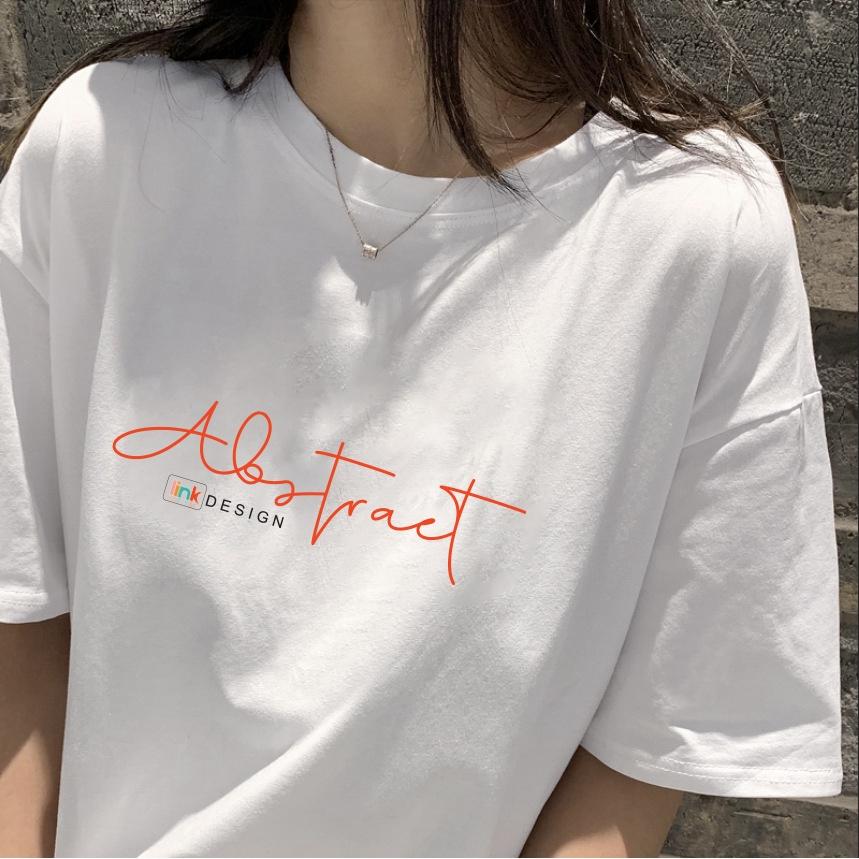 Áo nữ chữ Abstract nhỏ xinh dáng rộng unisex