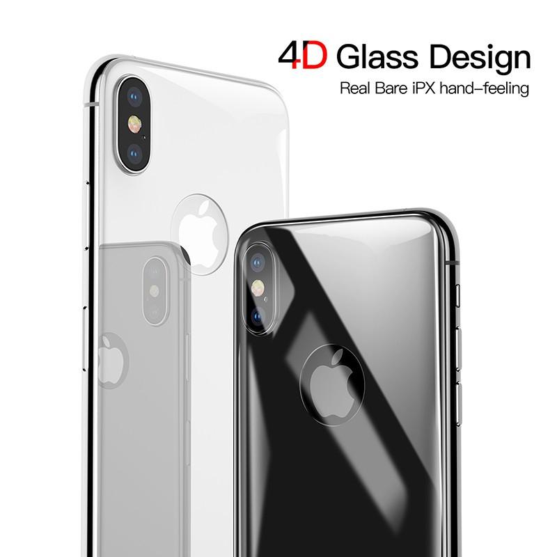 Kính cường lực iphone X mặt sau kín màn 4D hàng chính hãng Baseus