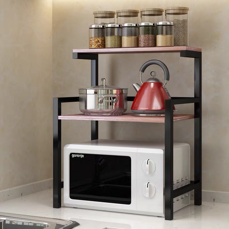 Kệ lò vi sóng 2 tầng lửng khung thép 52x35x67