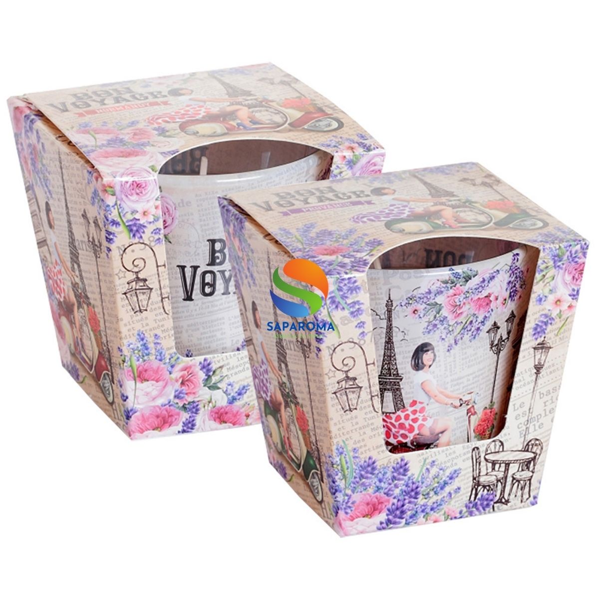 Combo 2 ly nến thơm tinh dầu Bartek Bon Voyage 115g - oải hương, hoa hồng, nến trang trí, thơm phòng, thư giãn, hỗ trợ khử mùi