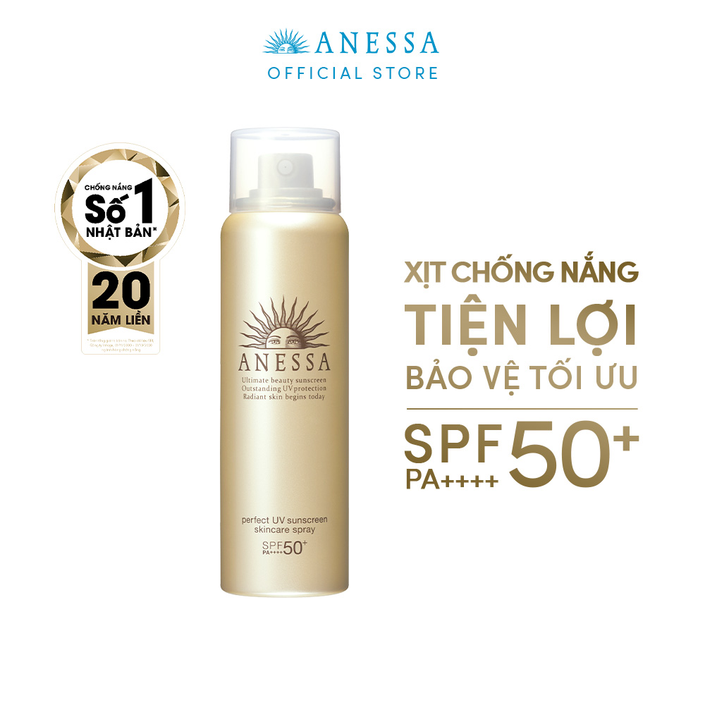 Kem chống nắng dạng xịt dưỡng da bảo vệ hoàn hảo Anessa Perfect UV Sunscreen Skincare Spray SPF 50+ PA++++ 60g