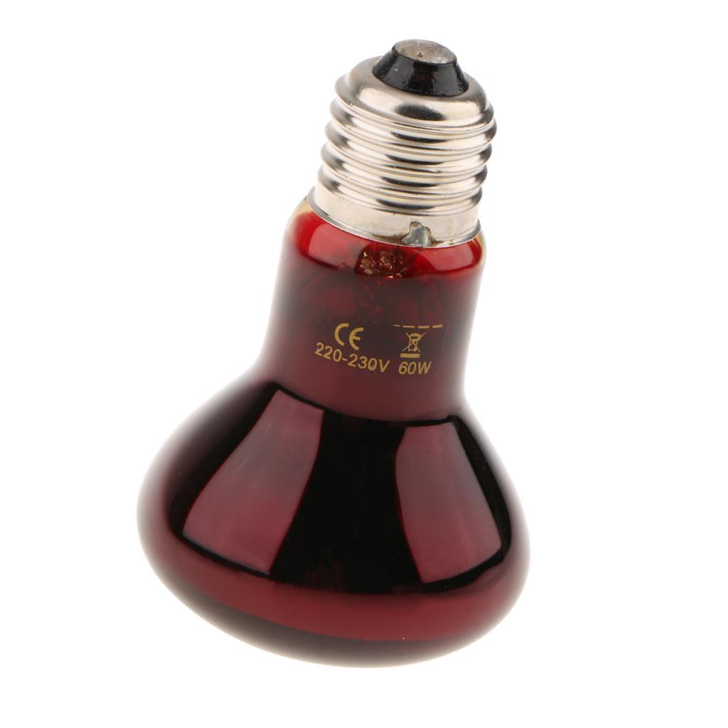 4x Heat Lamp Heating Infrared Bulb, Red Pet Light UVA Spot Lamp for Reptile